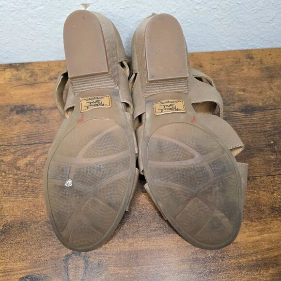 Natural Soul Heeled Sandals Dori Mushroom Memory Foam Arch Support Size 10 - Picture 4 of 8